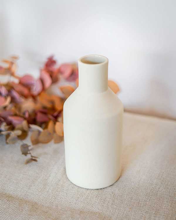 Beige ceramic vase
