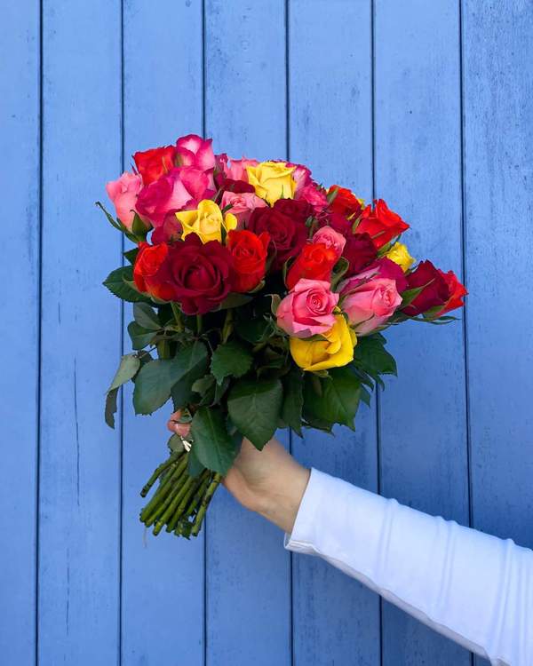 Bouquet de roses Arlequin