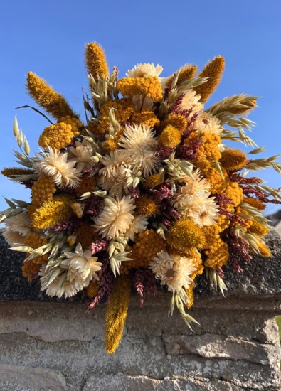 Bouquet Teintes Dorées - Fleurs Séchées