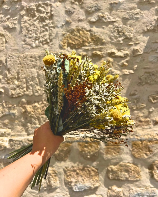 Bouquet Espiga de Oro – Fleurs séchées jaunes et naturelles