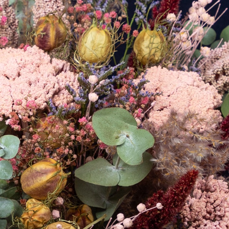 Bouquet fleurs séchées rosé bohème