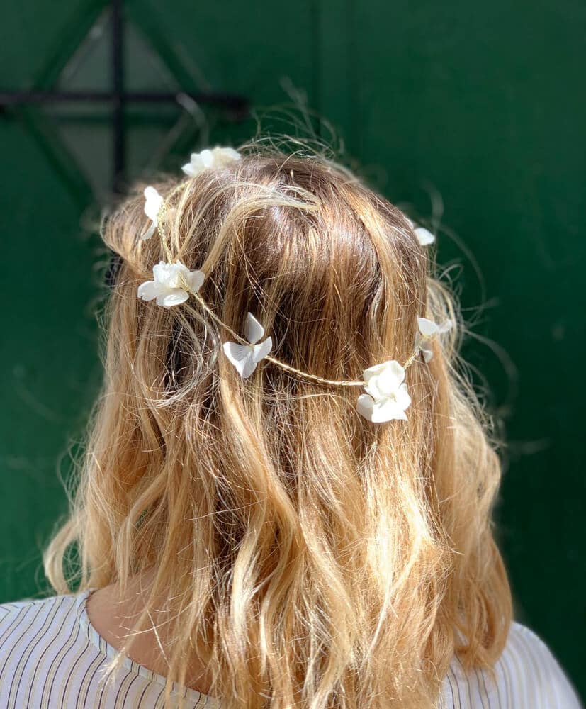 Alma-blanc-adulte couronne de fleurs séchées rosa cadaques