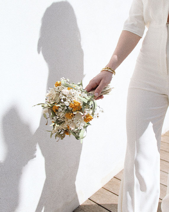 Bouquet de mariée fleurs séchées