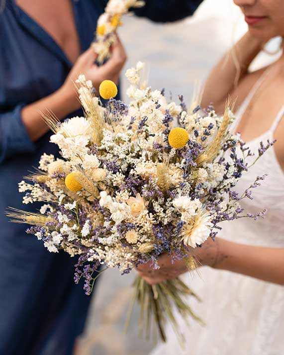 Bouquet Gala fleurs séchées Rosa Cadaqués