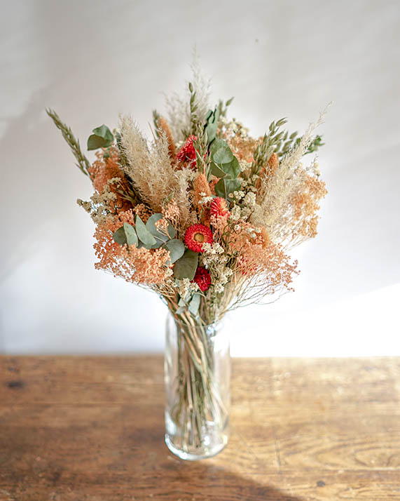 Bouquet fleurs séchées La caleta orange