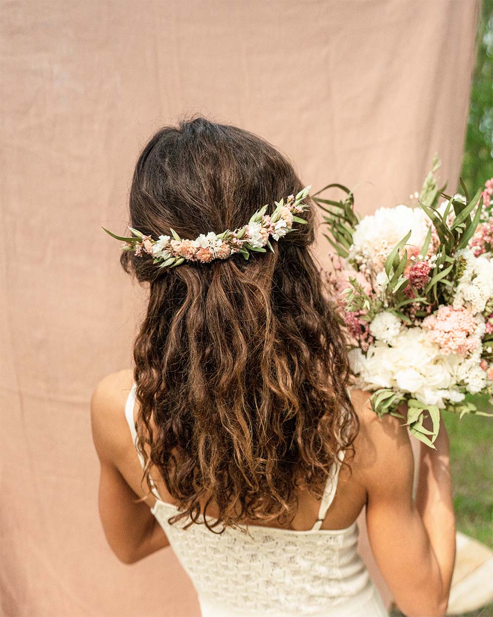 Bouquet de mariée fleurs séchées Rosa