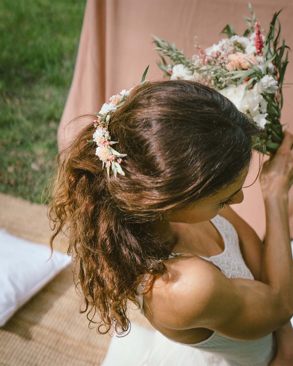 Bouquet de fleurs séchées champêtre Bouquet de mariée fleurs séchées Rosa