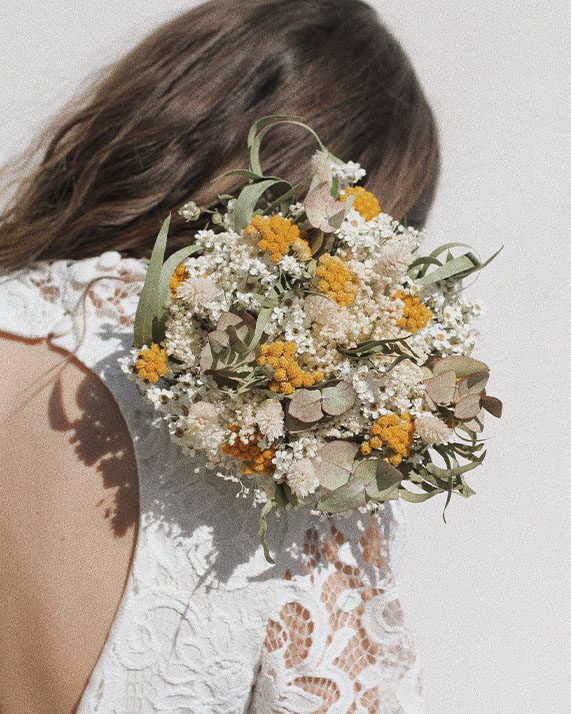 Bouquet de mariée fleurs séchées