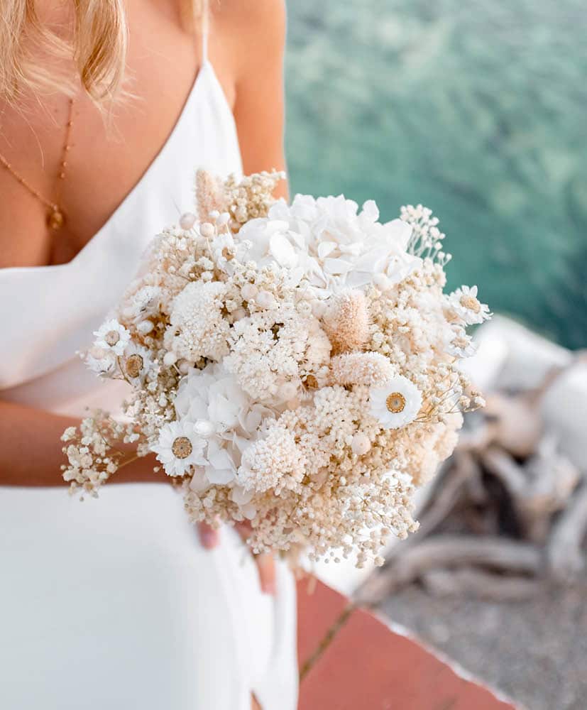 Bouquet mariée fleurs séchées Blanca