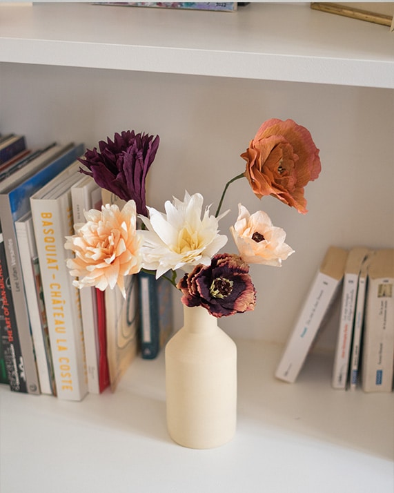 Bouquet fleurs en papier 3 Ramo de flores de papel