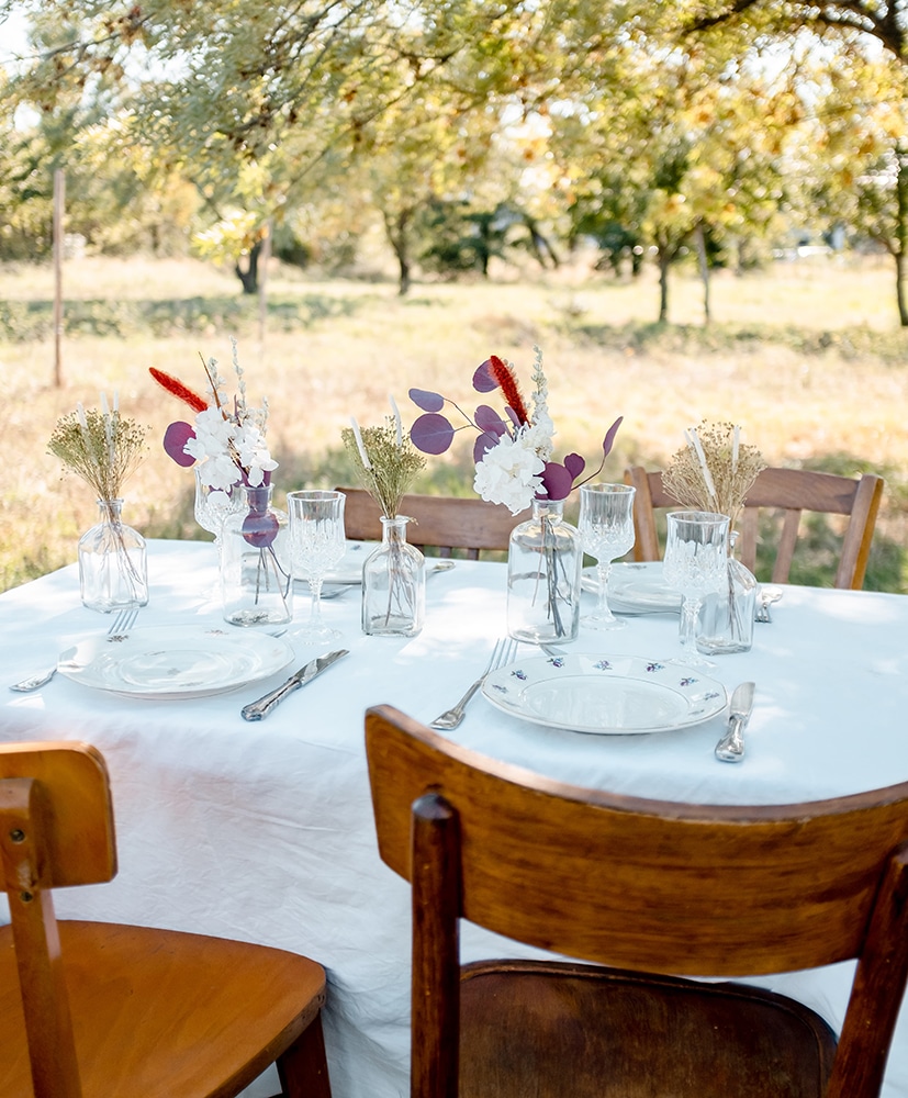 Centre de table de fleurs séchées Rosa Cadaqués