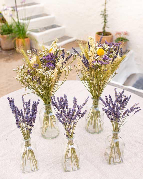Centre-de-table-fleurs-séchées-6 Centre-de-table-fleurs-séchées-Gala mariage