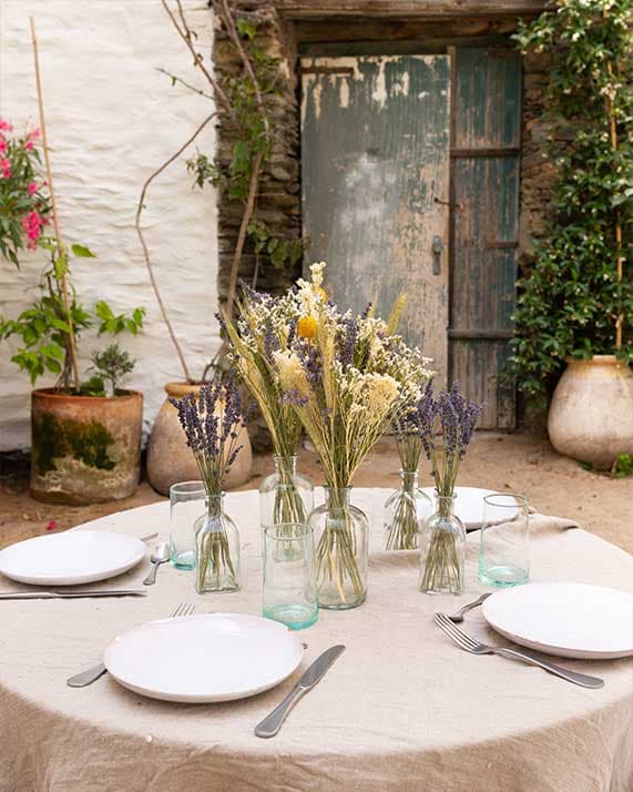 Centre-de-table-fleurs-séchées-Gala mariage