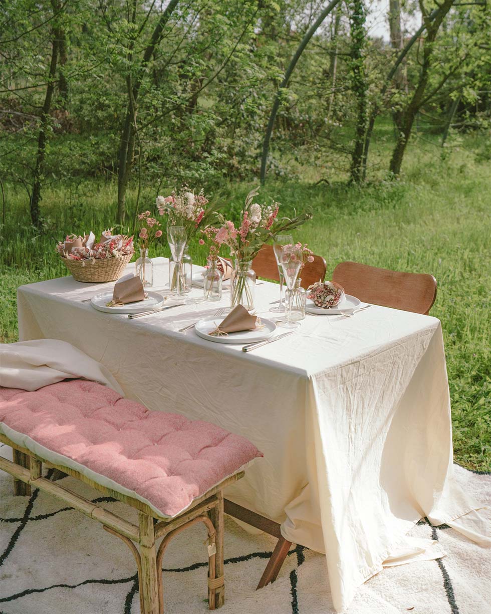 Centre de table mariage rose