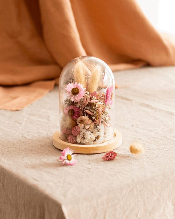 Cloche fleurs séchées 3 Cloche fleurs séchées