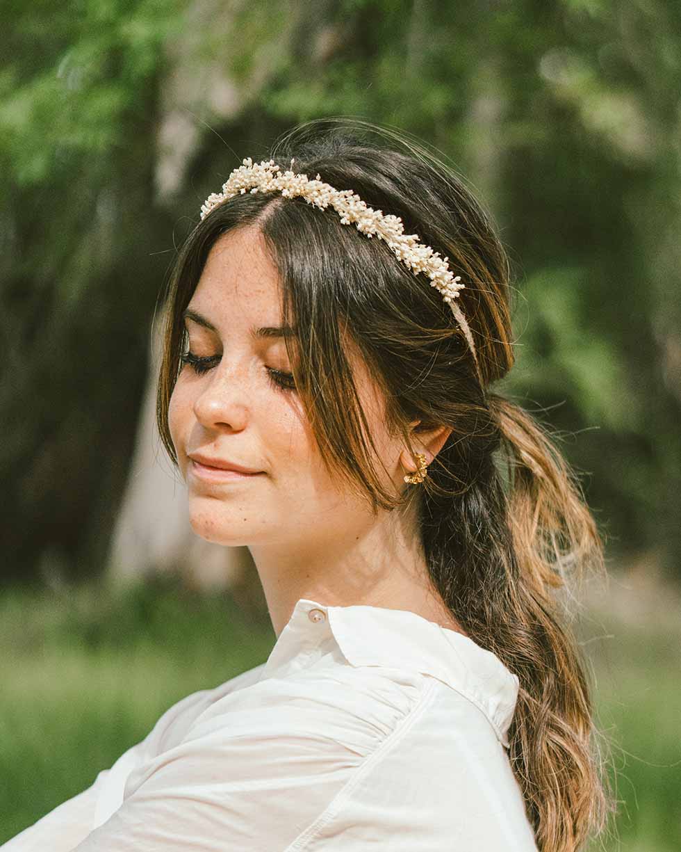 Couronne fleurs séchées Blanca