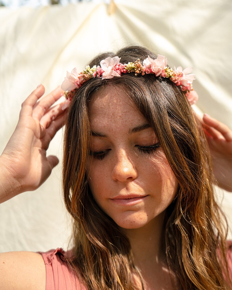 Couronne fleurs séchées mariage Couronne fleurs séchées Rosa