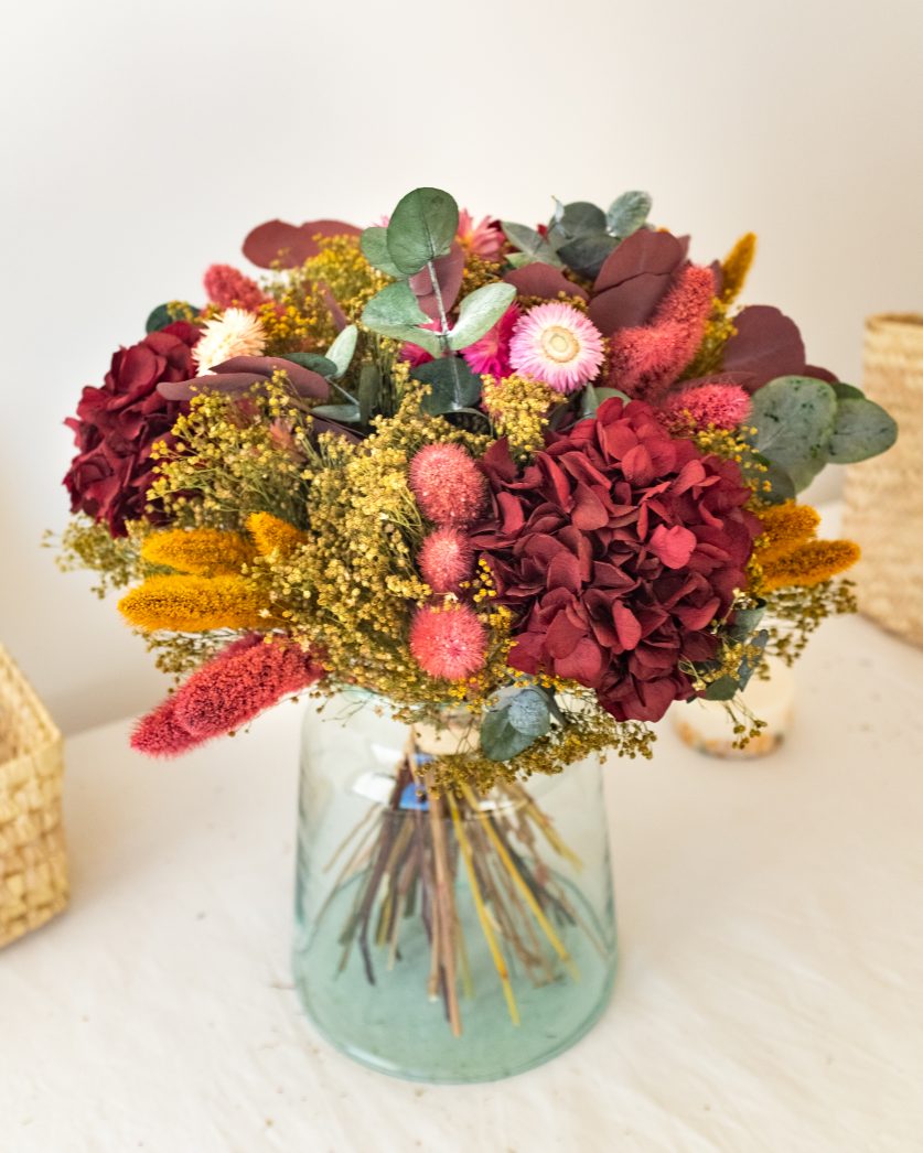 Bouquet de fleurs séchées Hortensia Stabilisé