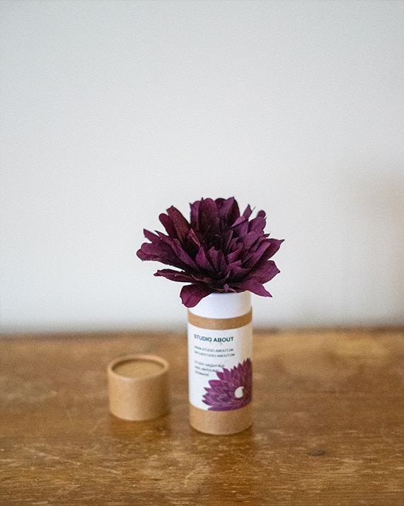 Dahlia aubergine 1 fleurs en papier