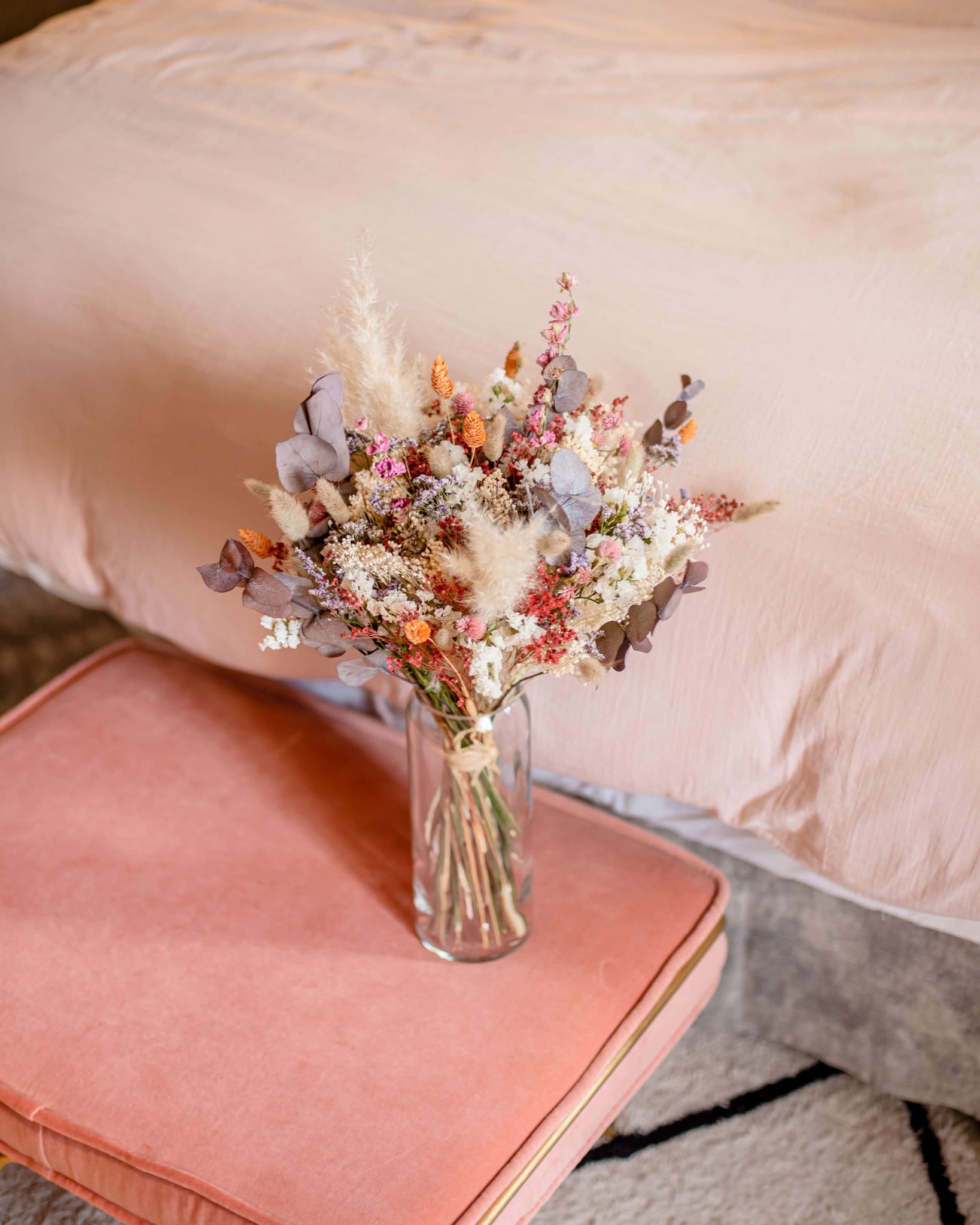 Bouquet de fleurs séchées Saint Valentin Rosa Cadaqués