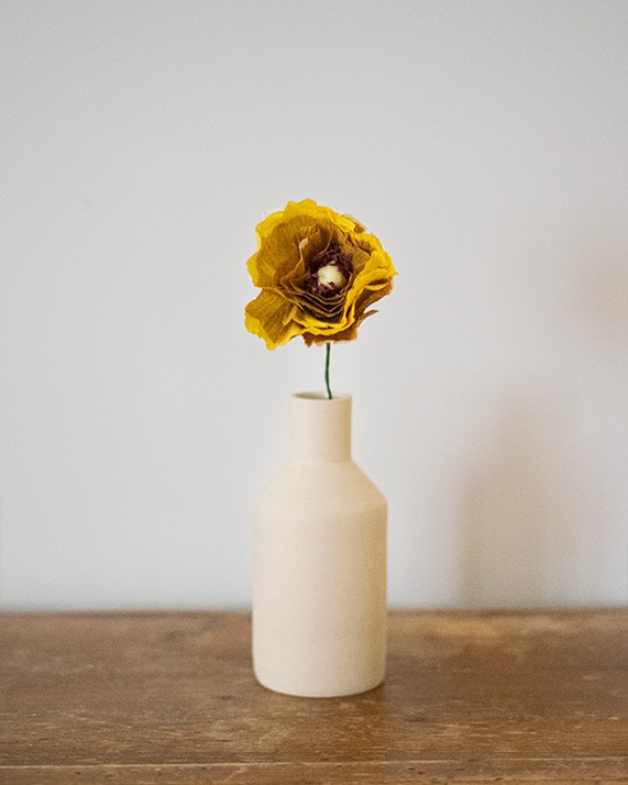 Poppy ochkra 2 fleurs en papier
