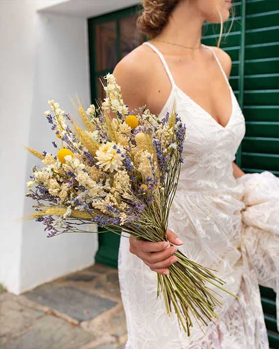 Bouquet mariée fleurs séchées Gala