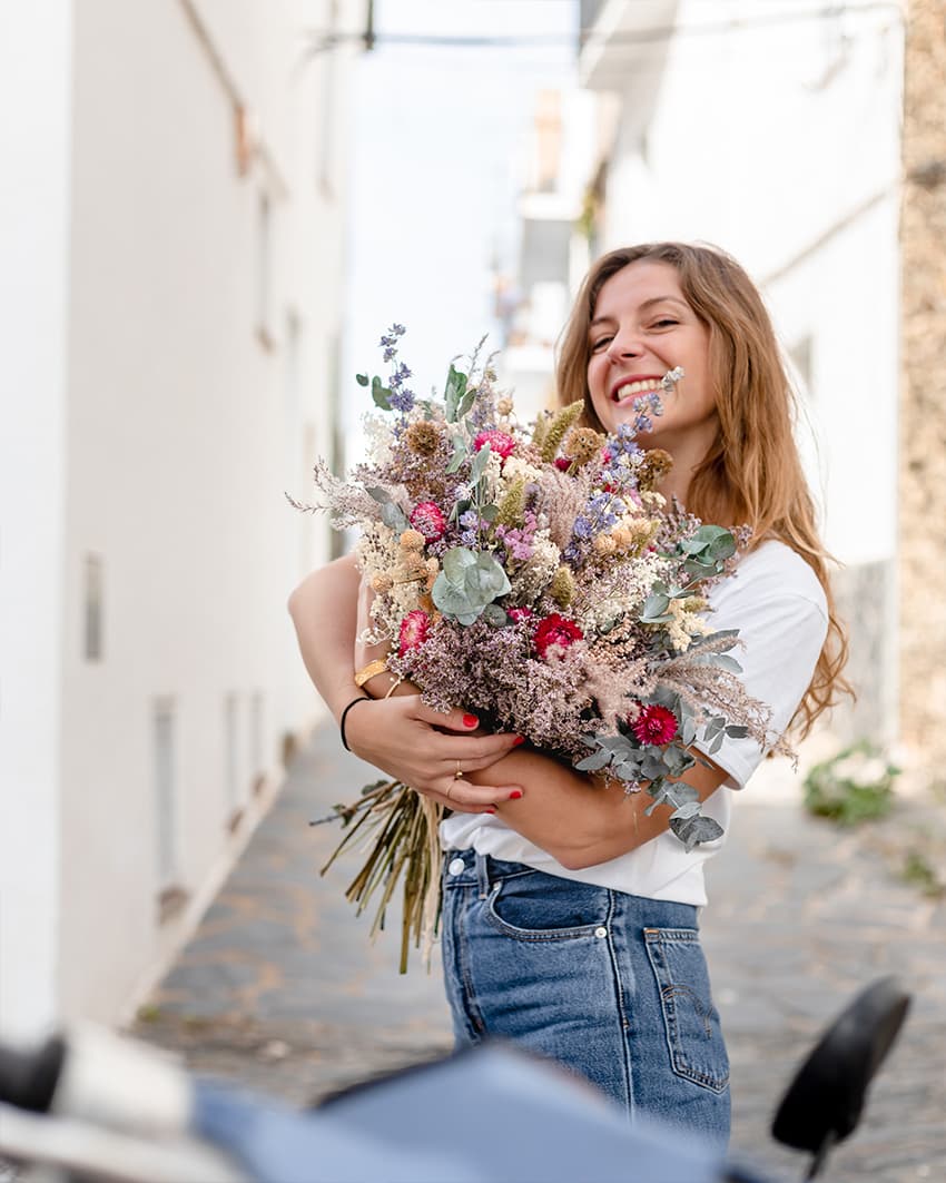 Bouquet fleurs séchées Rosa Cadaqués Cala Fornells