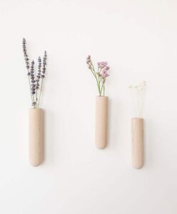 Triosolifloresmurauxbois rosa cadaques fleurs sechees Vase fleurs séchées soliflore en bois