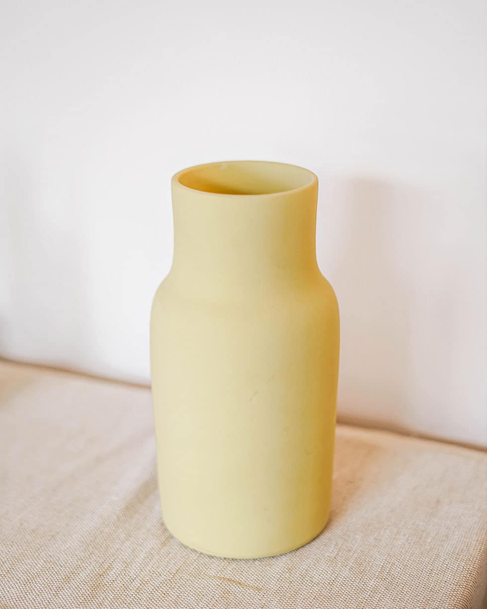 Vase fleurs séchées jaune