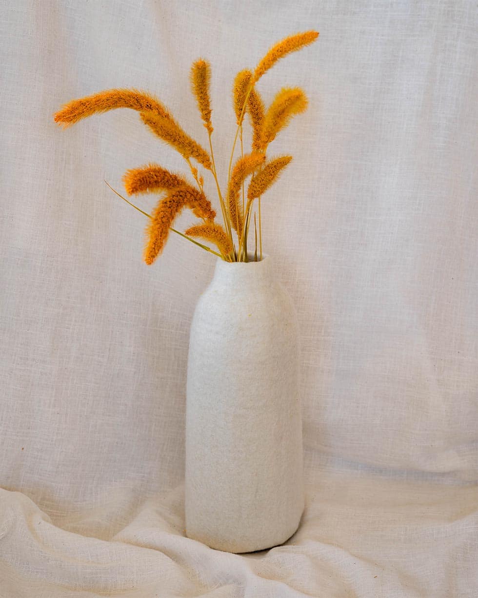 Vase laine blanc