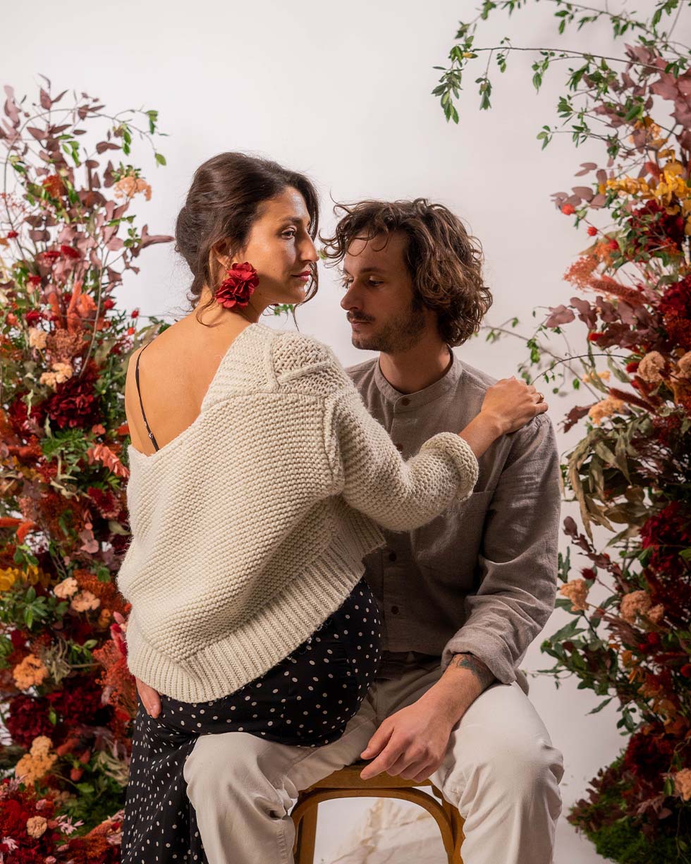 boucle d'oreille hortensia rouge 1 Boucle d'hortensia rouge Besame Mucho