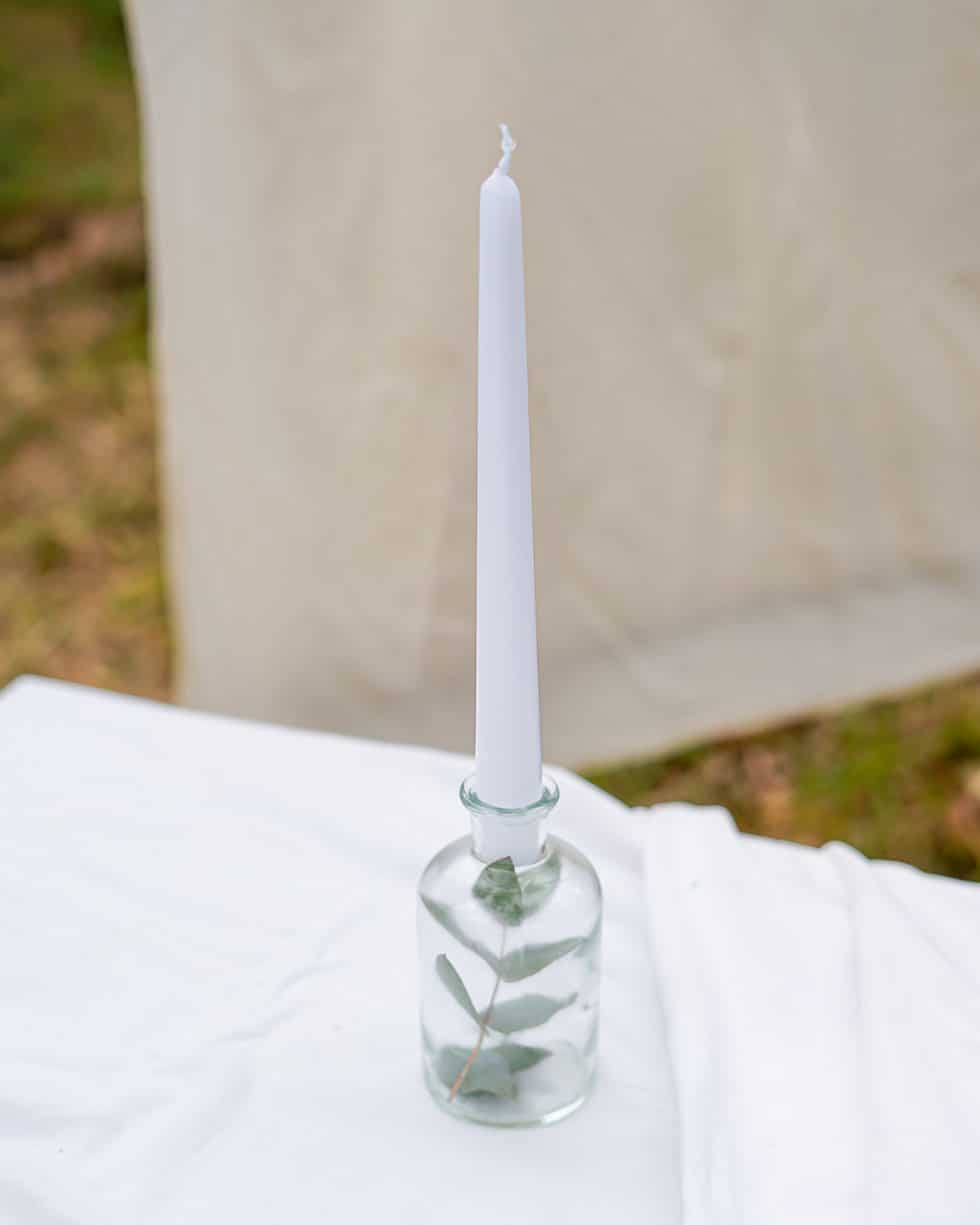 bougeoir de fleurs séchées