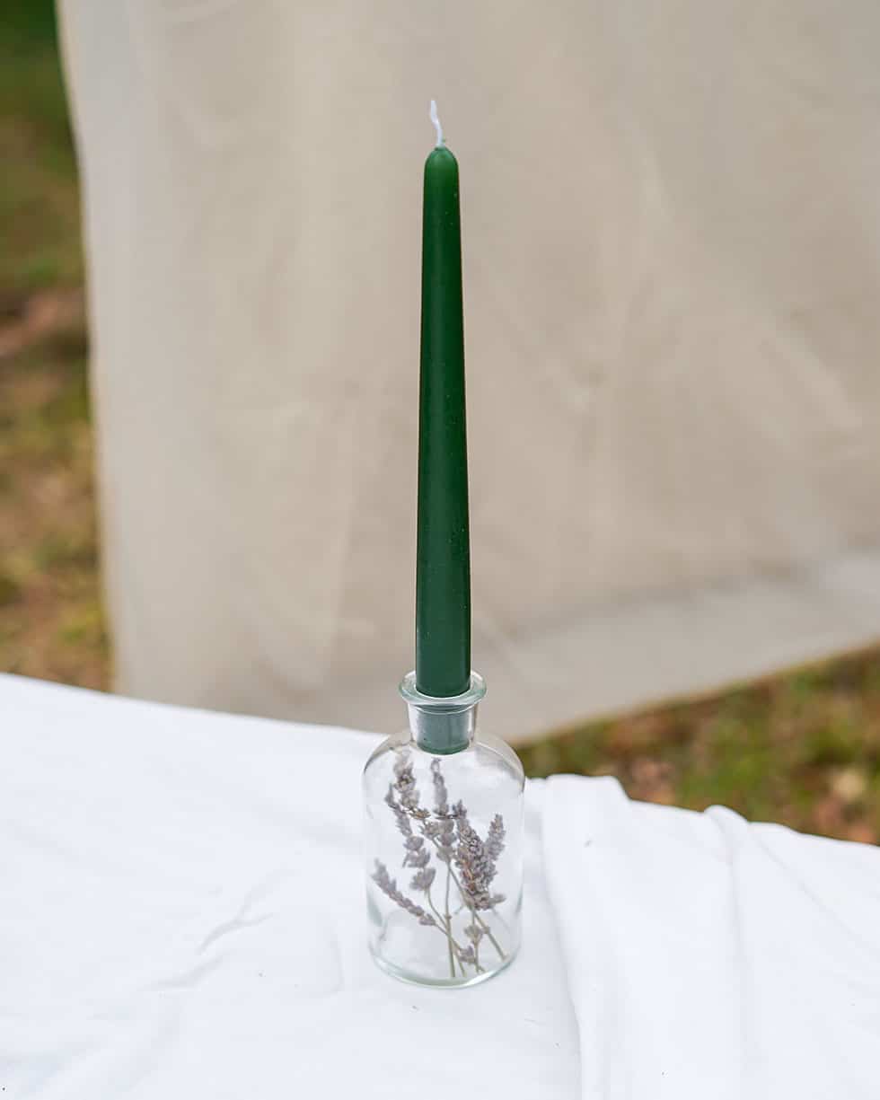 bougeoir botanique fleuri vert & lavande copie bougeoir de fleurs séchées