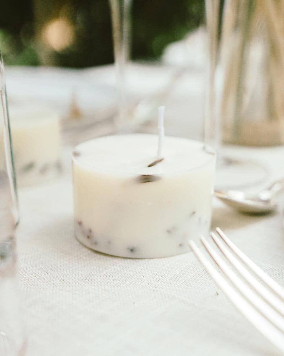 bougies aux fleurs séchées de lavande