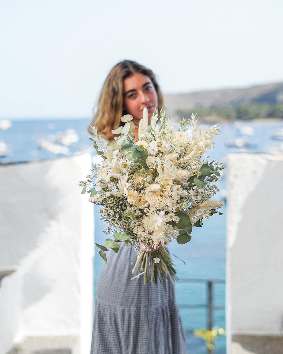 Bouquets de fleurs séchées blanc