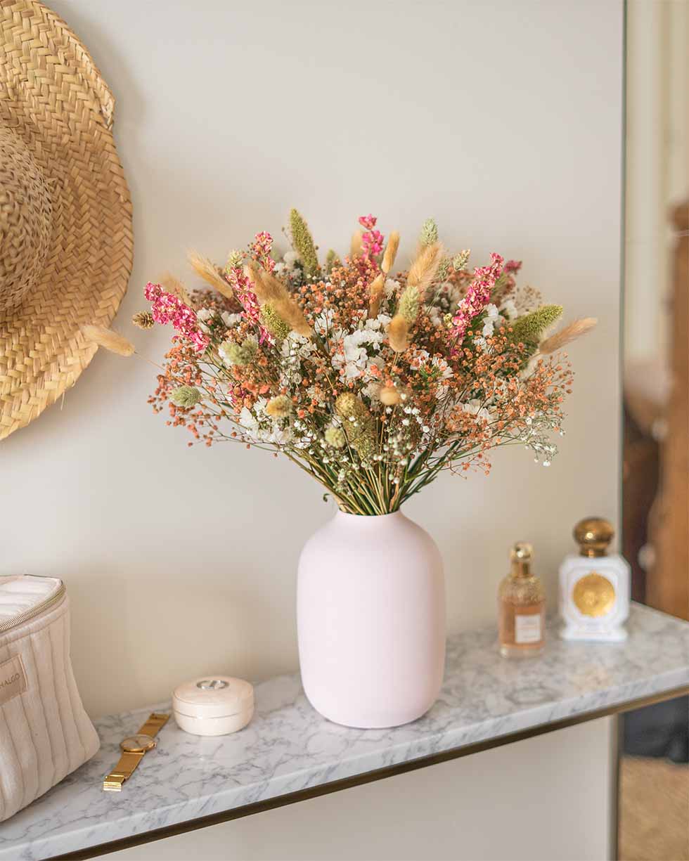 bouquet l'escala + vase céramique rose pâle bouquet l'escala + vase céramique rose pâle