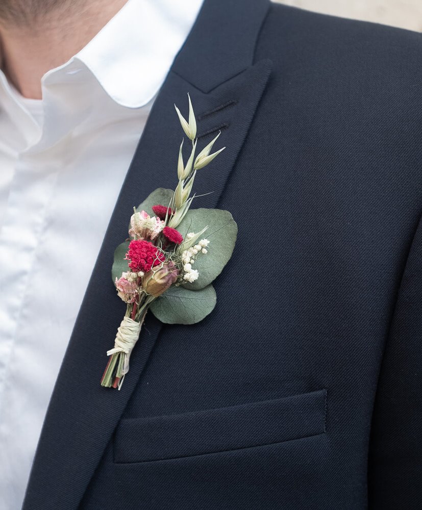 Boutonnière fleurs séchées Frida