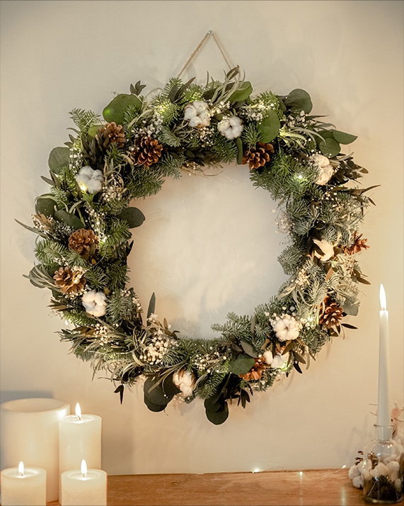 Couronne de Noël Naturelle L Couronne de Noël Naturelle L