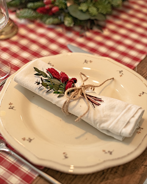 Christmas red napkin decoration