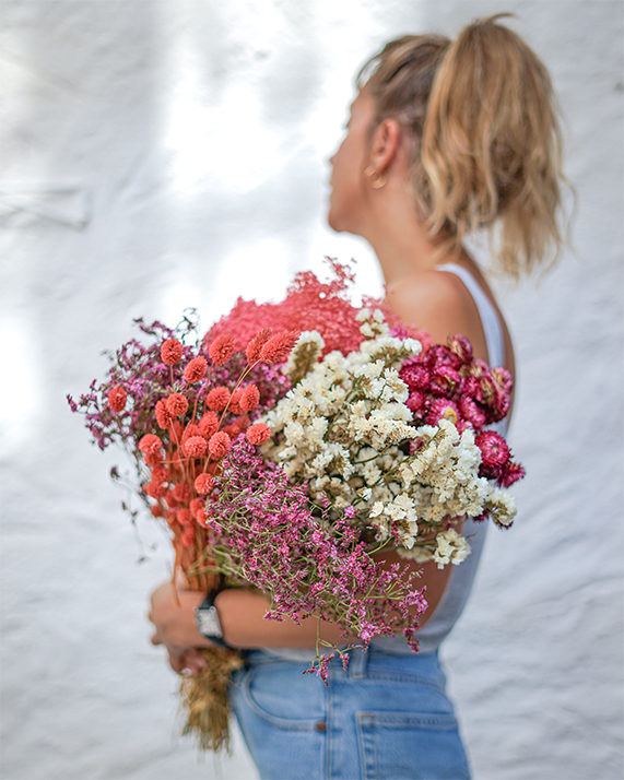 Melange fleurs sechees rosa cadaques rose