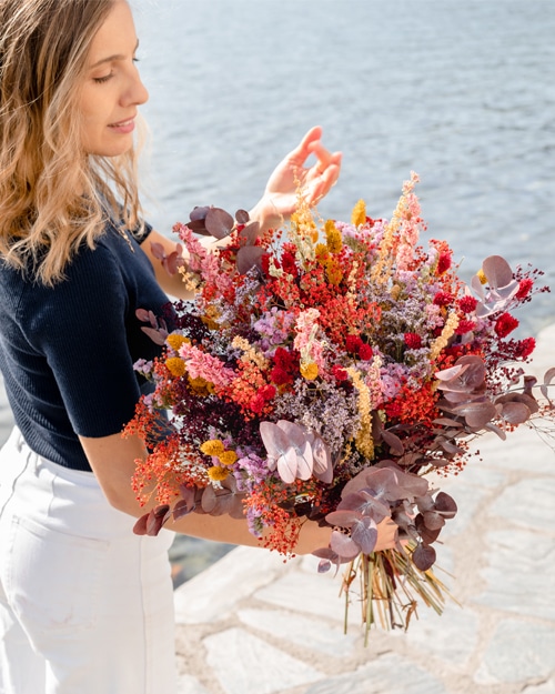 Bouquet de fleurs séchées rosa cadaques