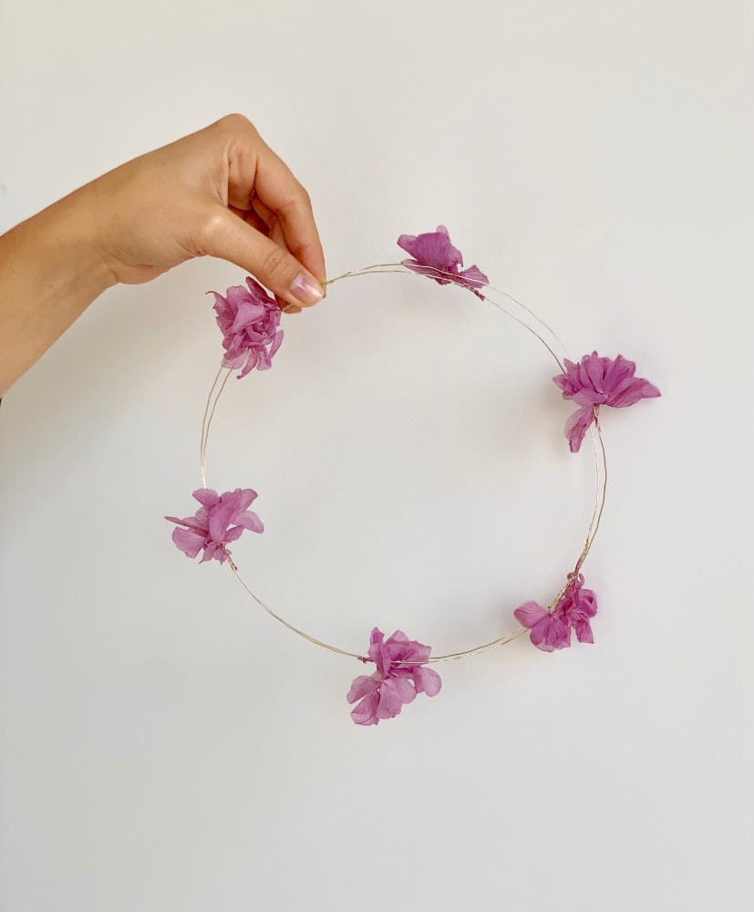 pack-alma-rose couronne de fleurs séchées rosa cadaques