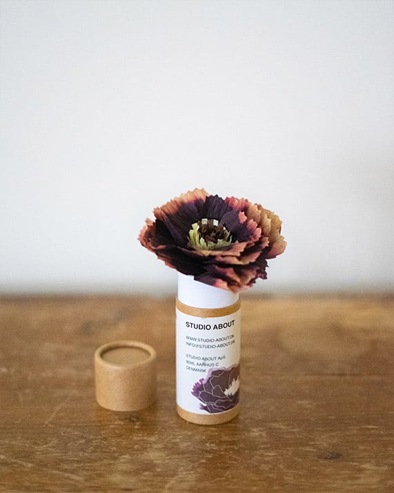 poppy aubergine fleurs en papier