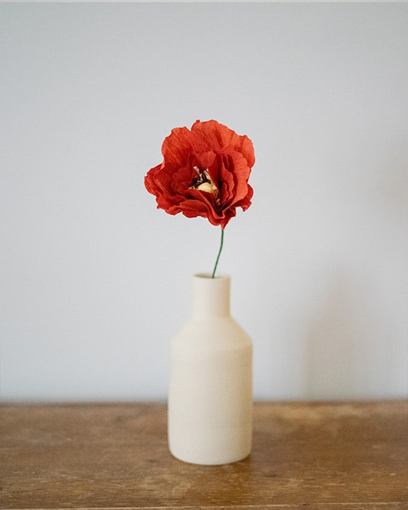 poppy rouge 2 fleurs en papier
