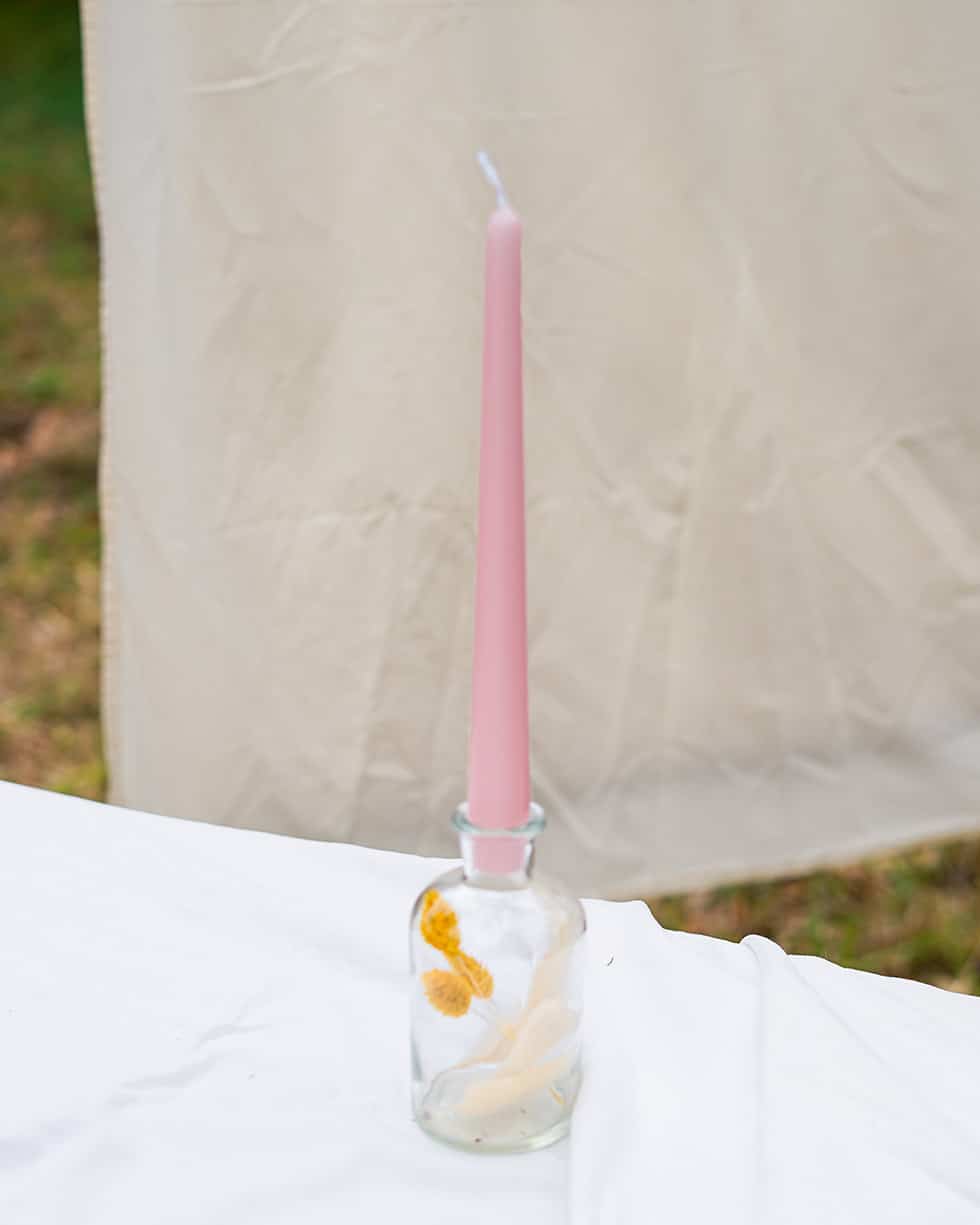 soliflore rose bougeoir de fleurs séchées copie Bougies fleurs séchées